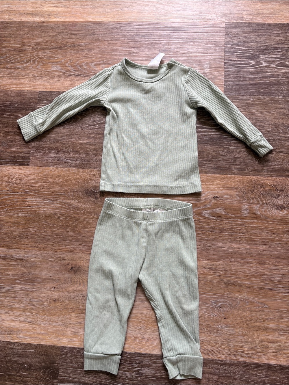H&M Sage Green Ribbed Knit Top